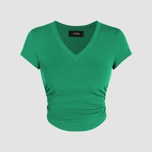 Cider green crop top, size 4/S